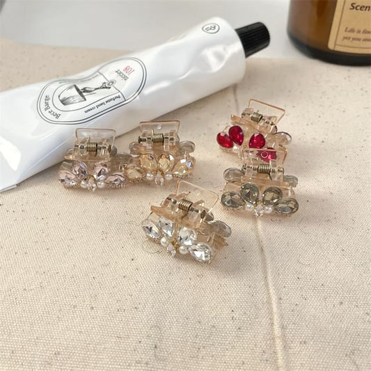 Rhinestone Claw Acrylic Hair Faux Pearl