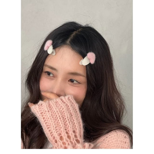 Set Clip Heart Fluffy Hair