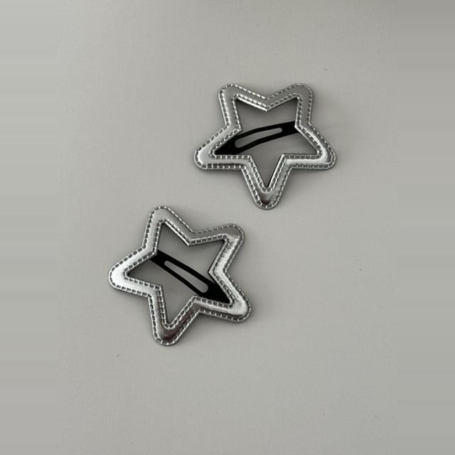 Set Geometric Hair Alloy Clip