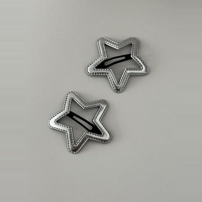 Set Geometric Hair Alloy Clip