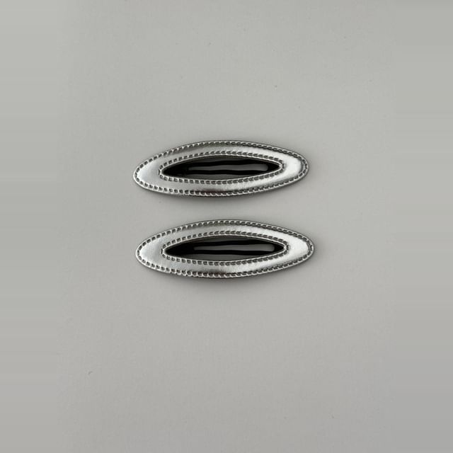 Set Geometric Hair Alloy Clip