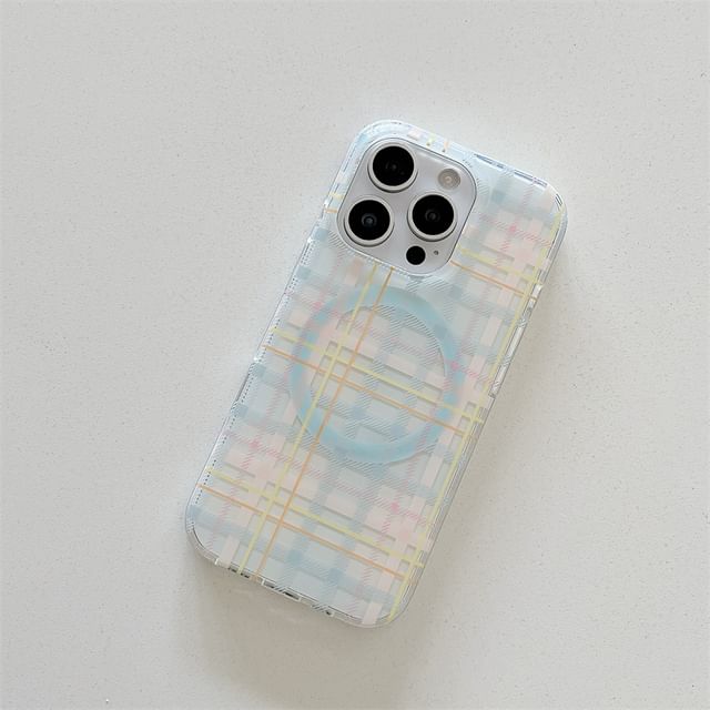 Magnetic Case with MagSafe) Plaid Phone (Compatible