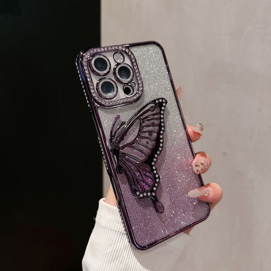 Butterfly Embellished Phone Stand Case