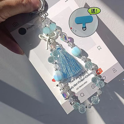 Lanyard Pad Strap Crystal Faux Bow Phone with
