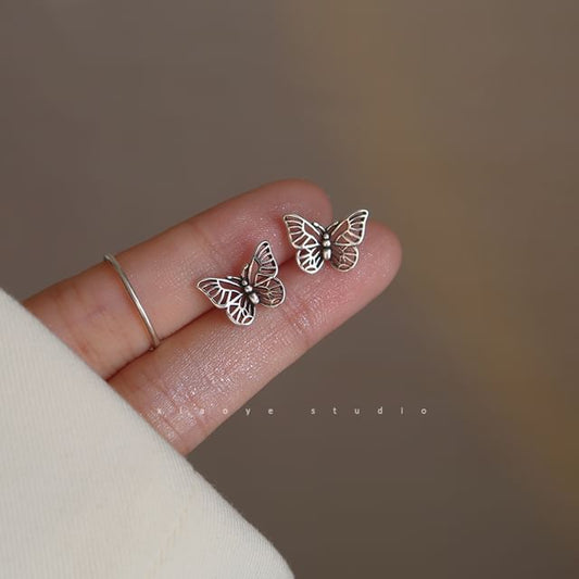 S925 Stud Butterfly Silver Sterling Earring