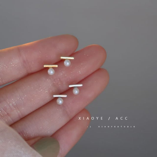 Pearl Silver S925 Earring Sterling Faux Stud