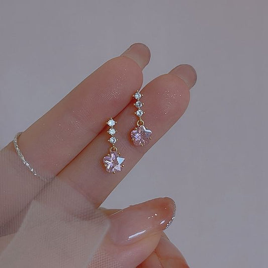 Alloy Star Rhinestone Earring Dangle