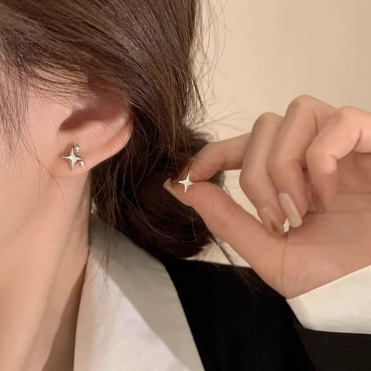 Star Stud Earring Alloy Asymmetrical