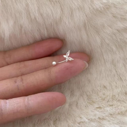 Jacket Ear Alloy Butterfly Rhinestone