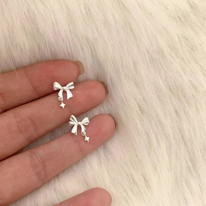 Earring Alloy Drop Bow