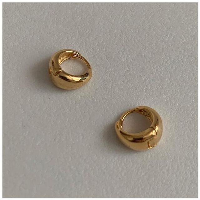 925 Hoop Sterling Silver Glossy Earring