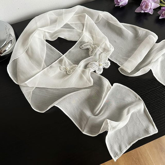 Scarf Applique Butterfly Mesh