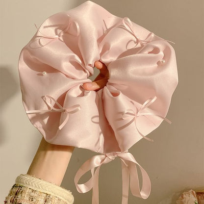 Plain Bow Satin Scrunchie