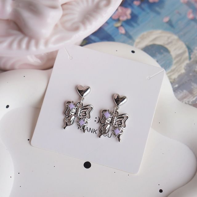 Earring Clip-On / Drop Butterfly