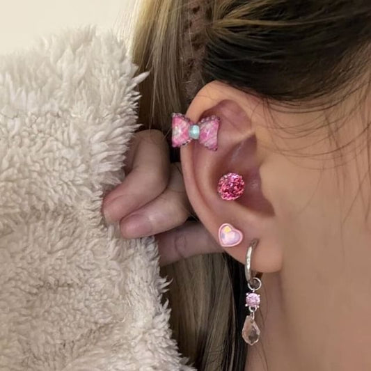 Earring Alloy Bow Rose