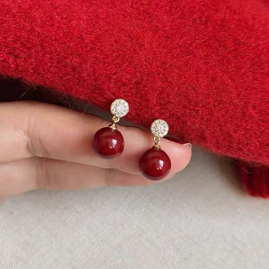 Drop Bead Earring Rhinestone Alloy
