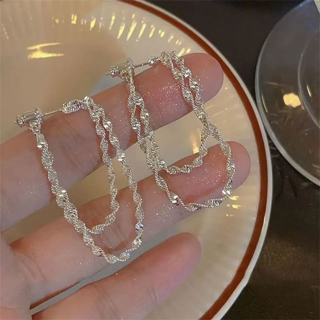 Earring Alloy Layered Helical Hoop