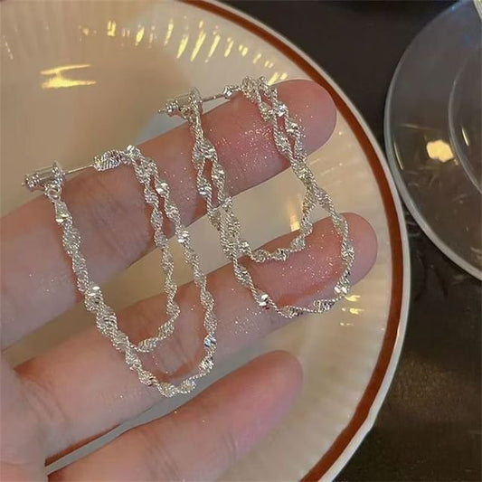 Earring Alloy Layered Helical Hoop