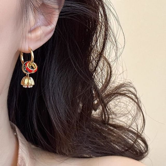 Drop Alloy Earring Lotus