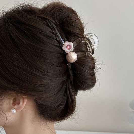 Claw Pearl Faux Acrylic Flower Hair