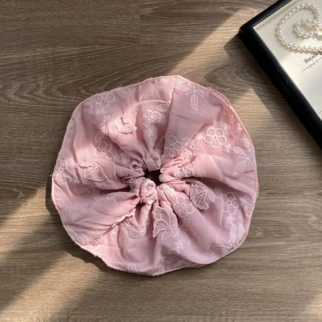 Embroidered Butterfly Scrunchie