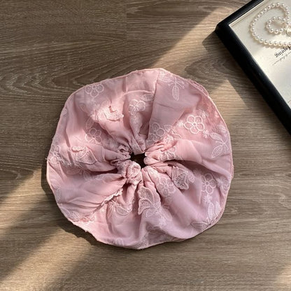 Embroidered Butterfly Scrunchie
