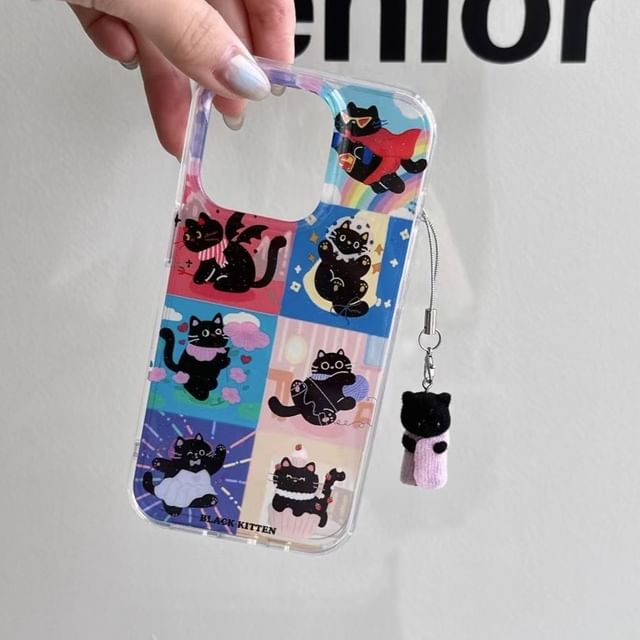 / Case Set Phone Cat Charm