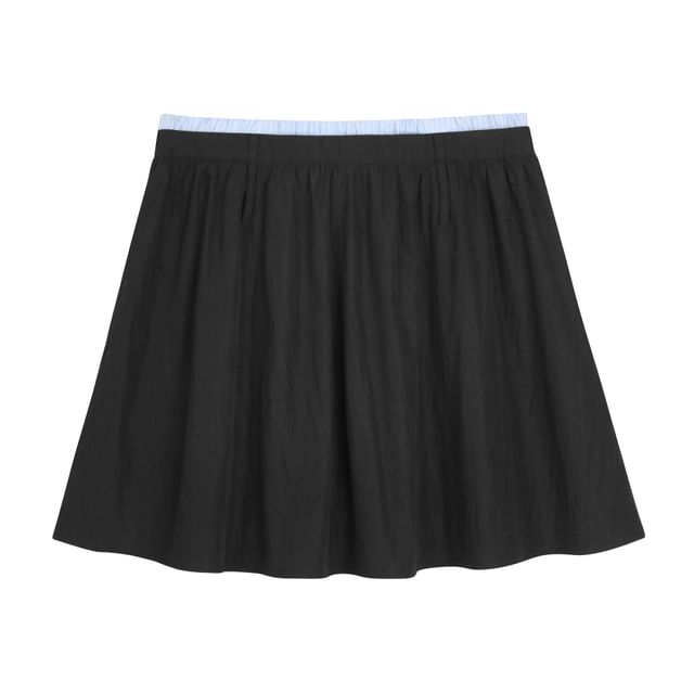 Plus Size High Waist Plain Mini A-Line Skirt