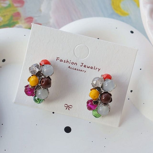 Earring Bead Stud Silver Sterling 925