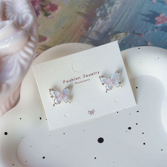 / Sterling Drop Butterfly 925 Silver Earring Stud