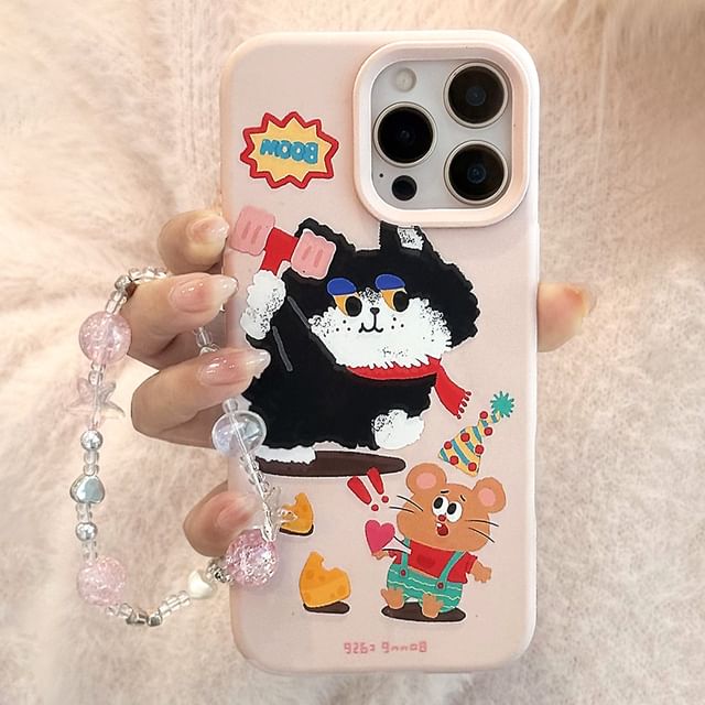 Strap Phone / Cartoon Bead Case Set Print