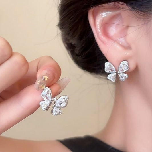 Stud Butterfly Earring Rhinestone