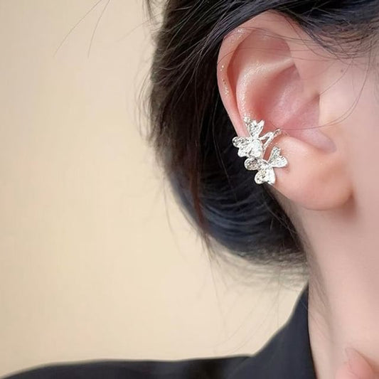 Ear Rhinestone Leaf Cuff