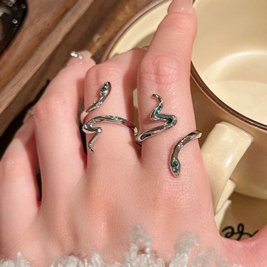 Open Snake Rhinestone Ring