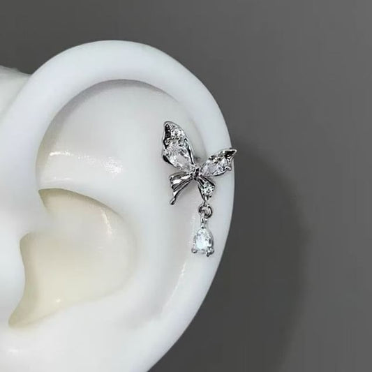 Earring Butterfly Drop Alloy Rhinestone