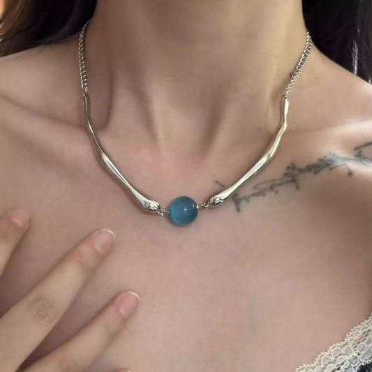 Choker Cat Stone Alloy Faux Eye Bead