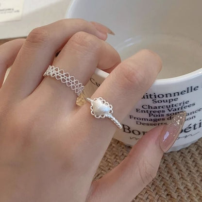 of Open Alloy Cutout 2: + Heart Set Ring