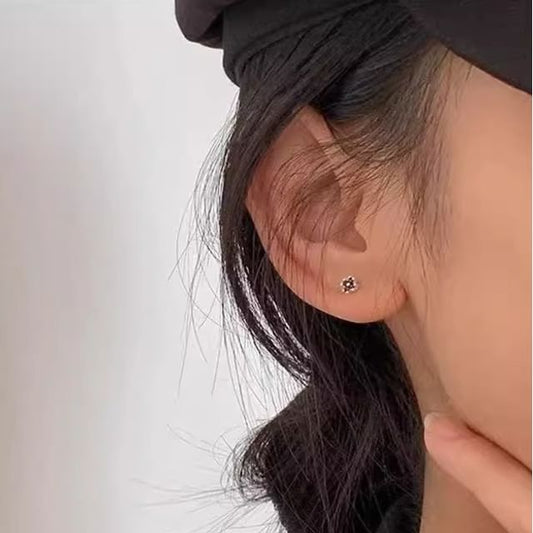 Stud Earring Flower Rhinestone