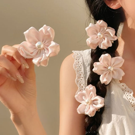 Pearl Set Flower / Faux Clip Hair