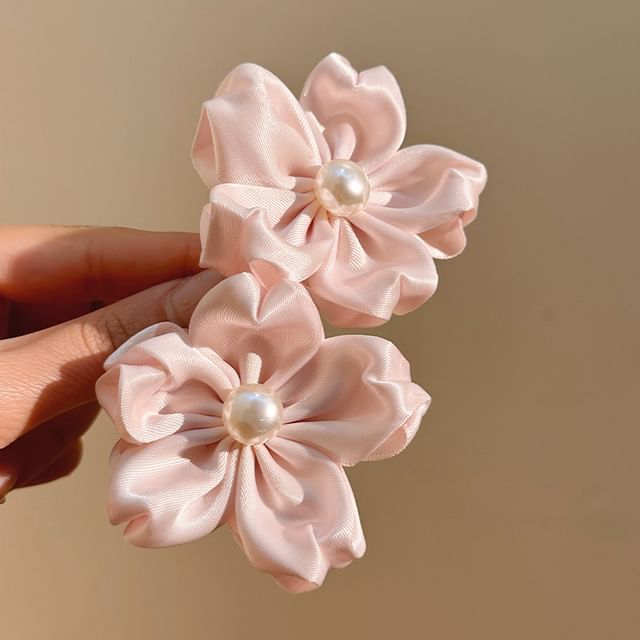 Pearl Set Flower / Faux Clip Hair