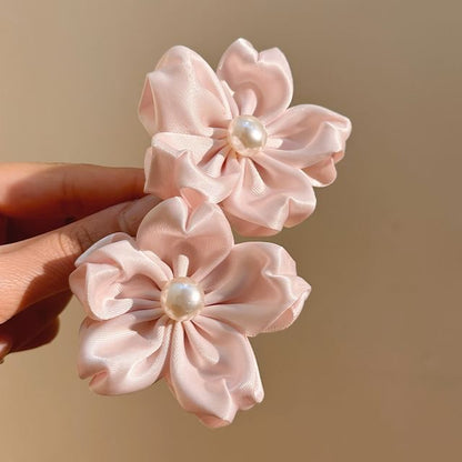 Pearl Set Flower / Faux Clip Hair