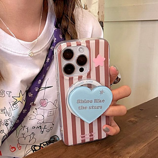 (Compatible Magnetic with MagSafe) Striped Case Phone Star