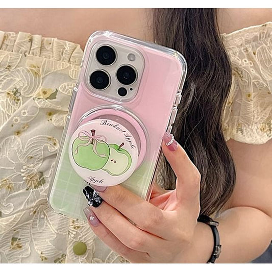 (Compatible Magnetic MagSafe) Case Phone with Plaid Apple
