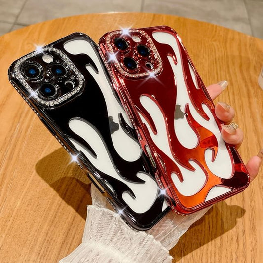 Rhinestone Case iPhone Flame