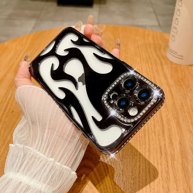 Rhinestone Case iPhone Flame