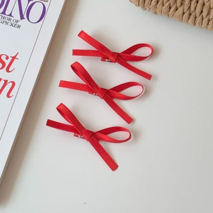 Set Bow Clip of Hair Plain 3: