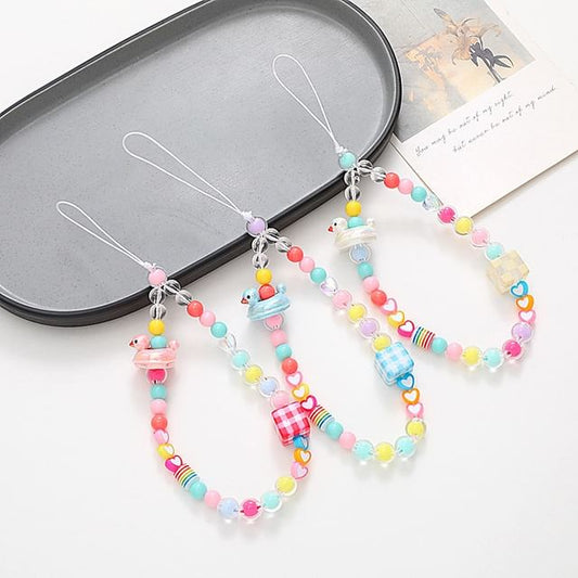Bead Duck Strap Cube Phone (Various Designs) Plastic