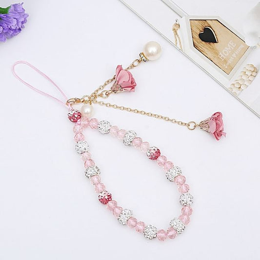 Faux Crystal Floral Strap Phone
