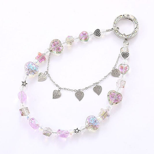 Faux Heart Strap Phone Crystal