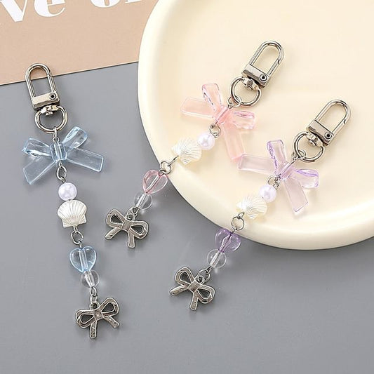 Phone Faux Bow Charm Pearl